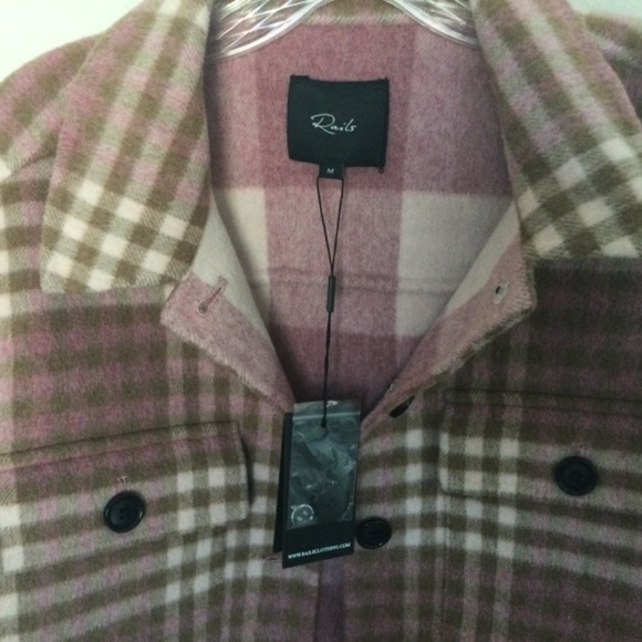 NEW Rails Steffi wool plaid coat jacket size M - Picture 3 of 7